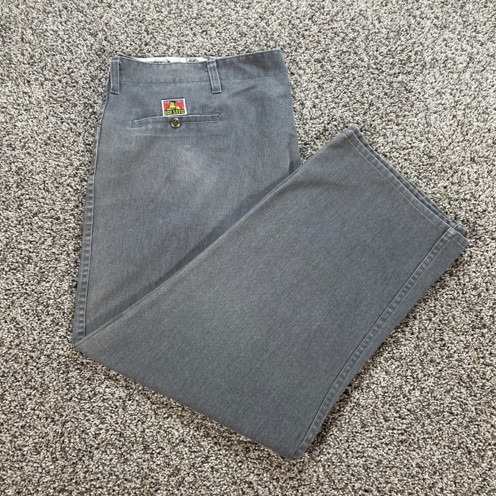 Ben Davis Men's 46x28 Gorilla Cut Work Pants Gray Wide Leg Heavy Duty Twill